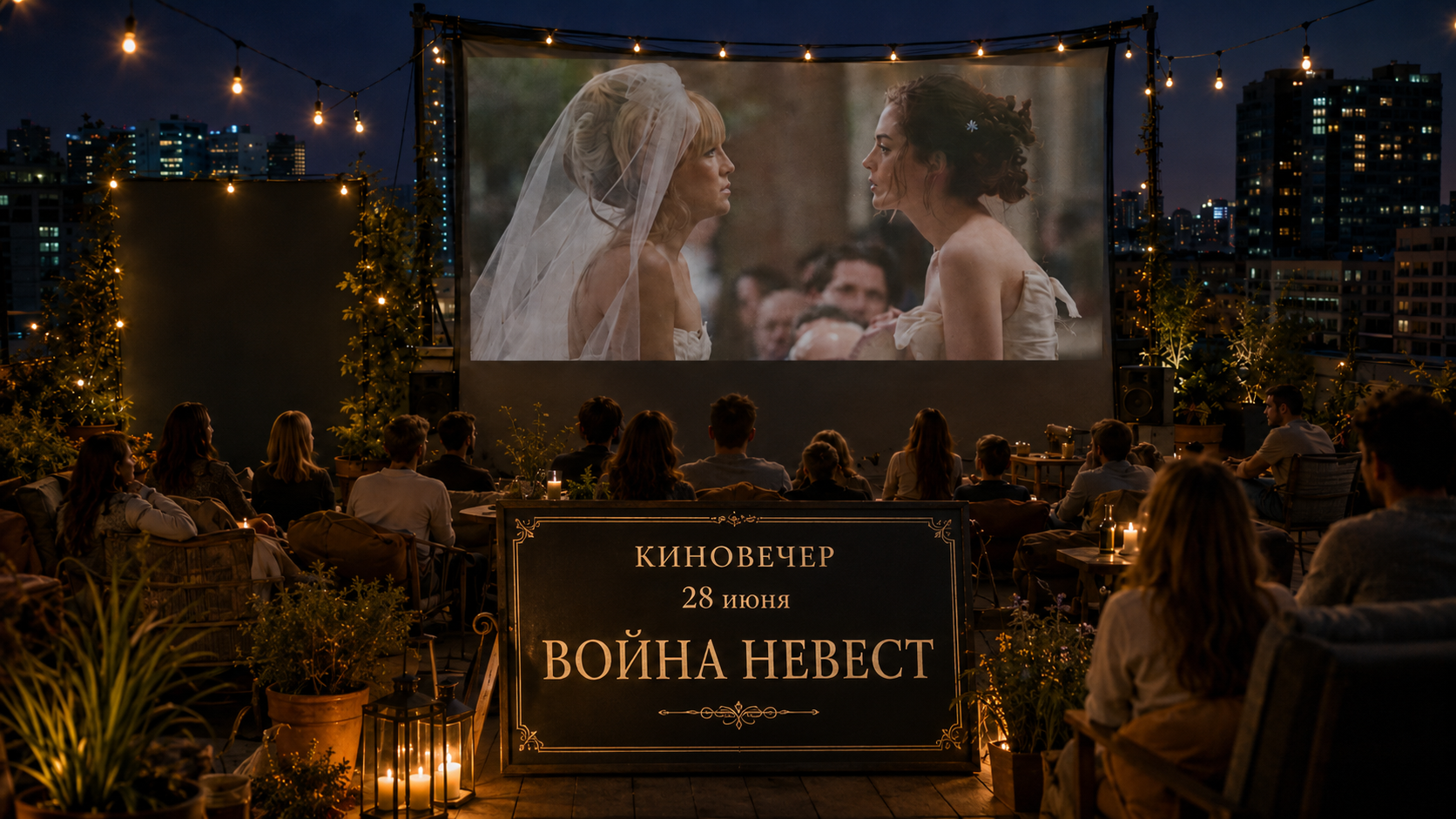 «Кино под открытым небом»: кинопоказ на крыше с попкорном и лимонадом