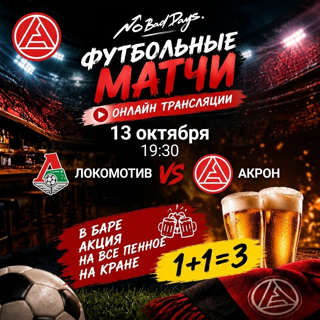 Футбольный матч Локомотив VS Акрон