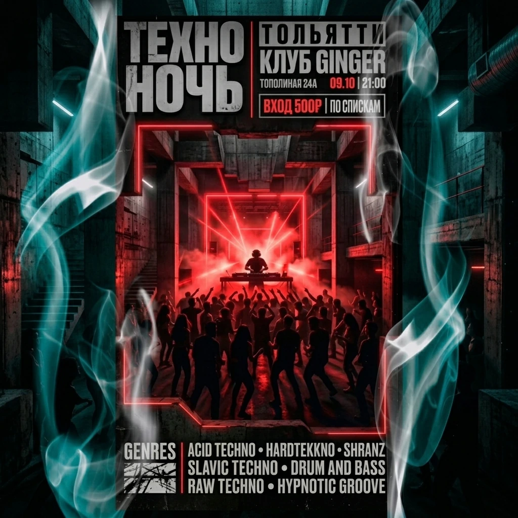 Техно-вечеринка в Ginger