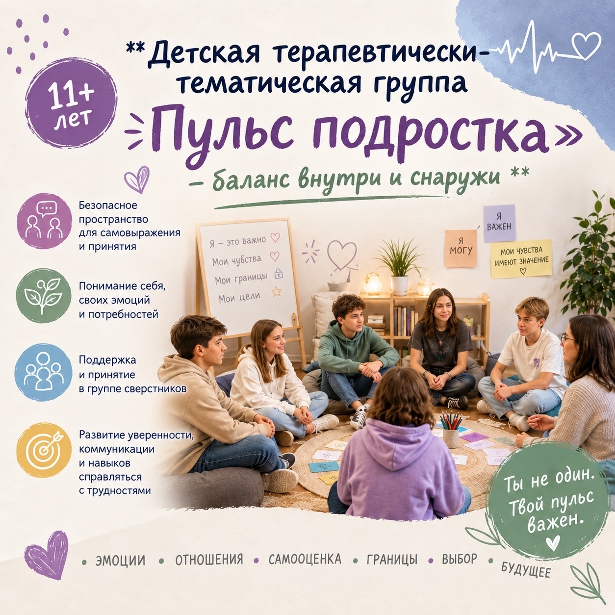 Детская терапевтическая группа: Пульс подростка