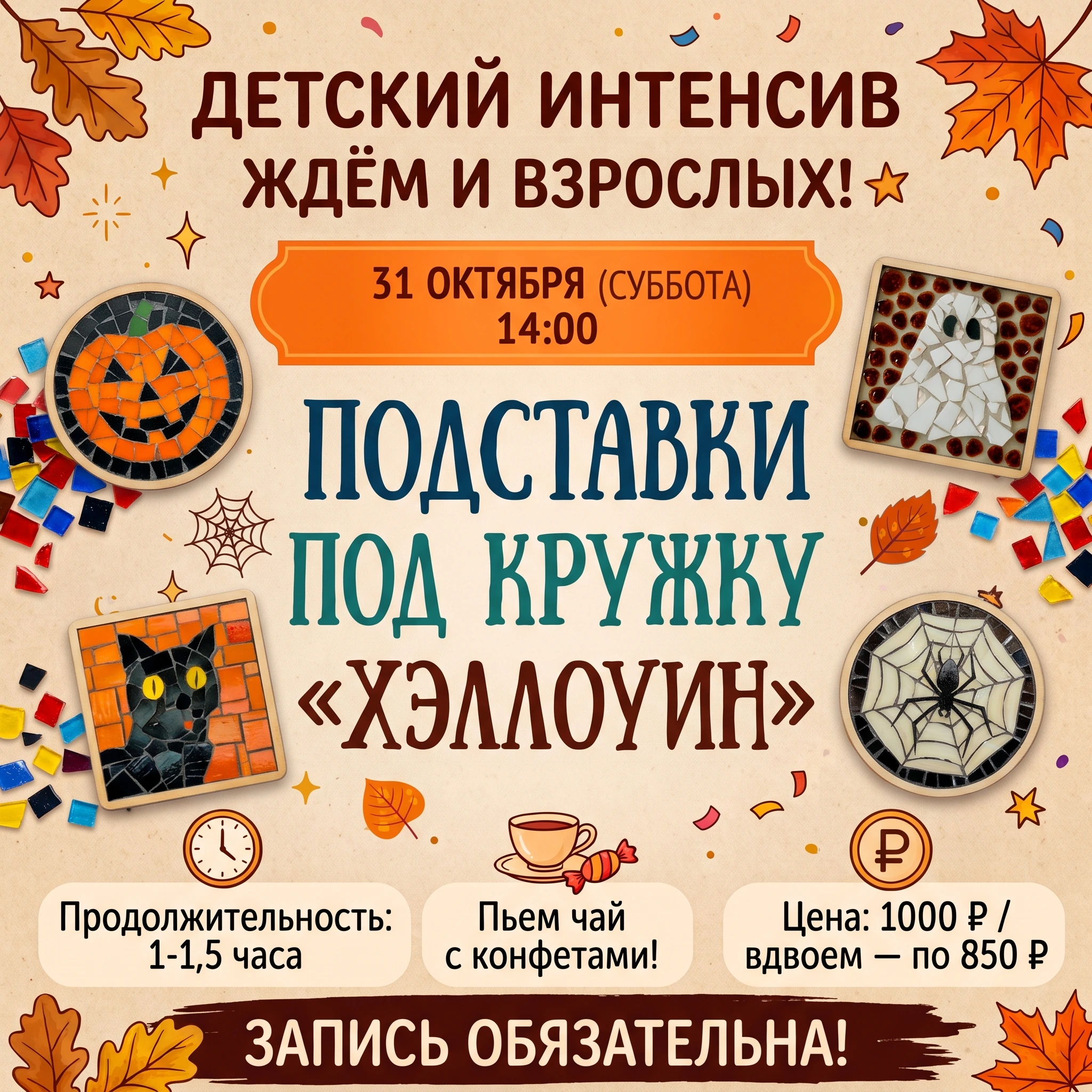 Мастер-класс: Подставки под кружку "Хэллоуин"