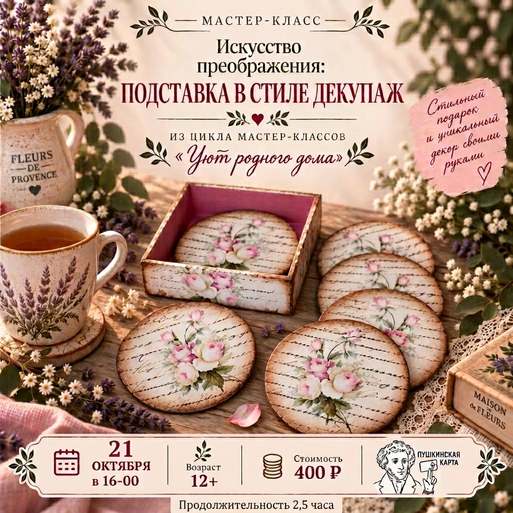 Мастер-класс «Искусство преображения: подставка в стиле декупаж»