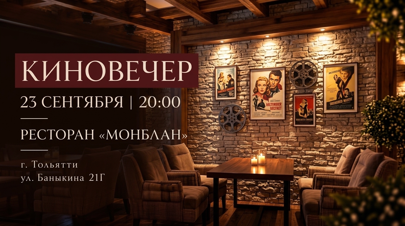 Киновечер в ресторане "Монблан"