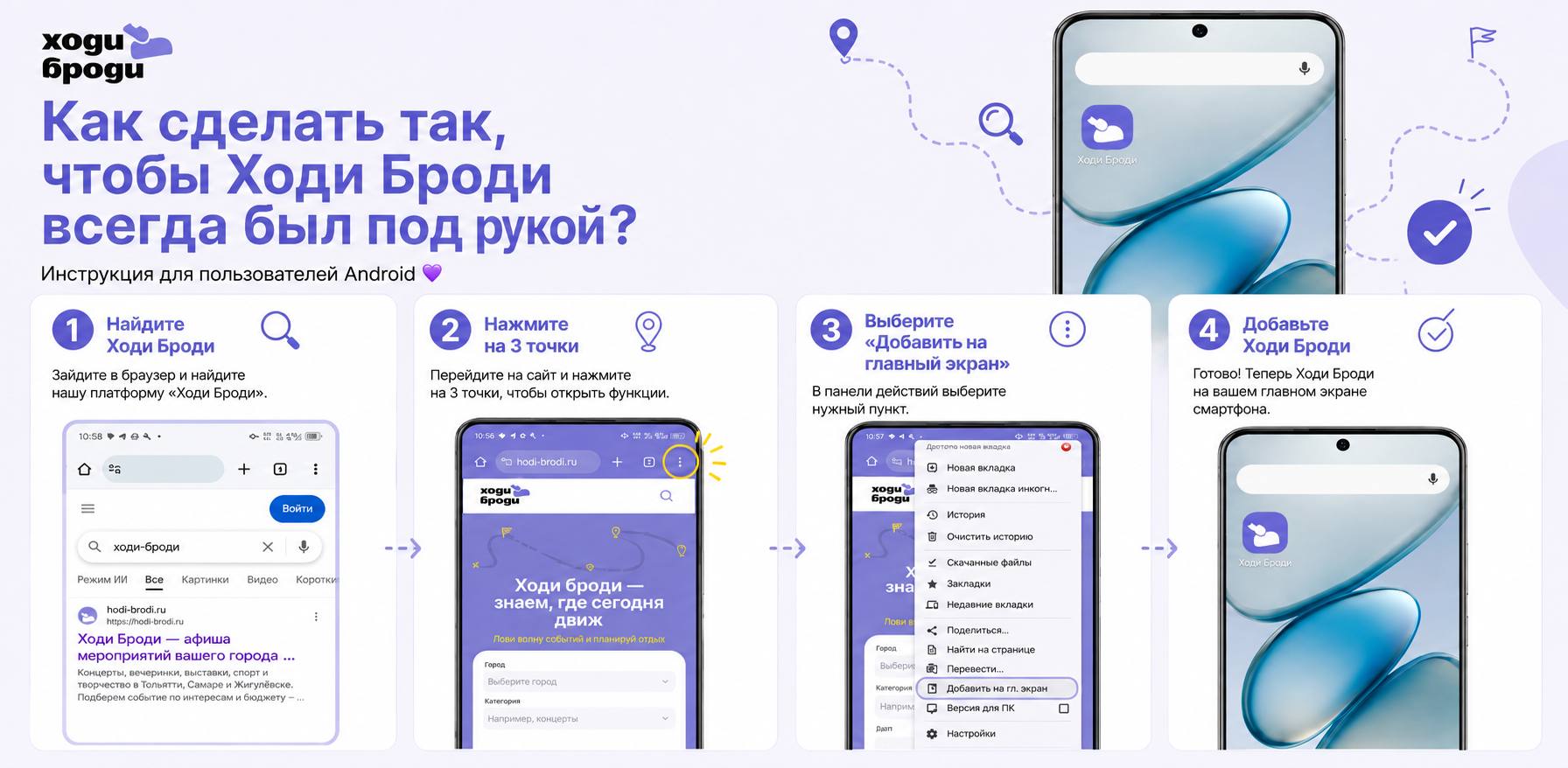 Как сделать так, чтобы Ходи Броди всегда был под рукой на Android?